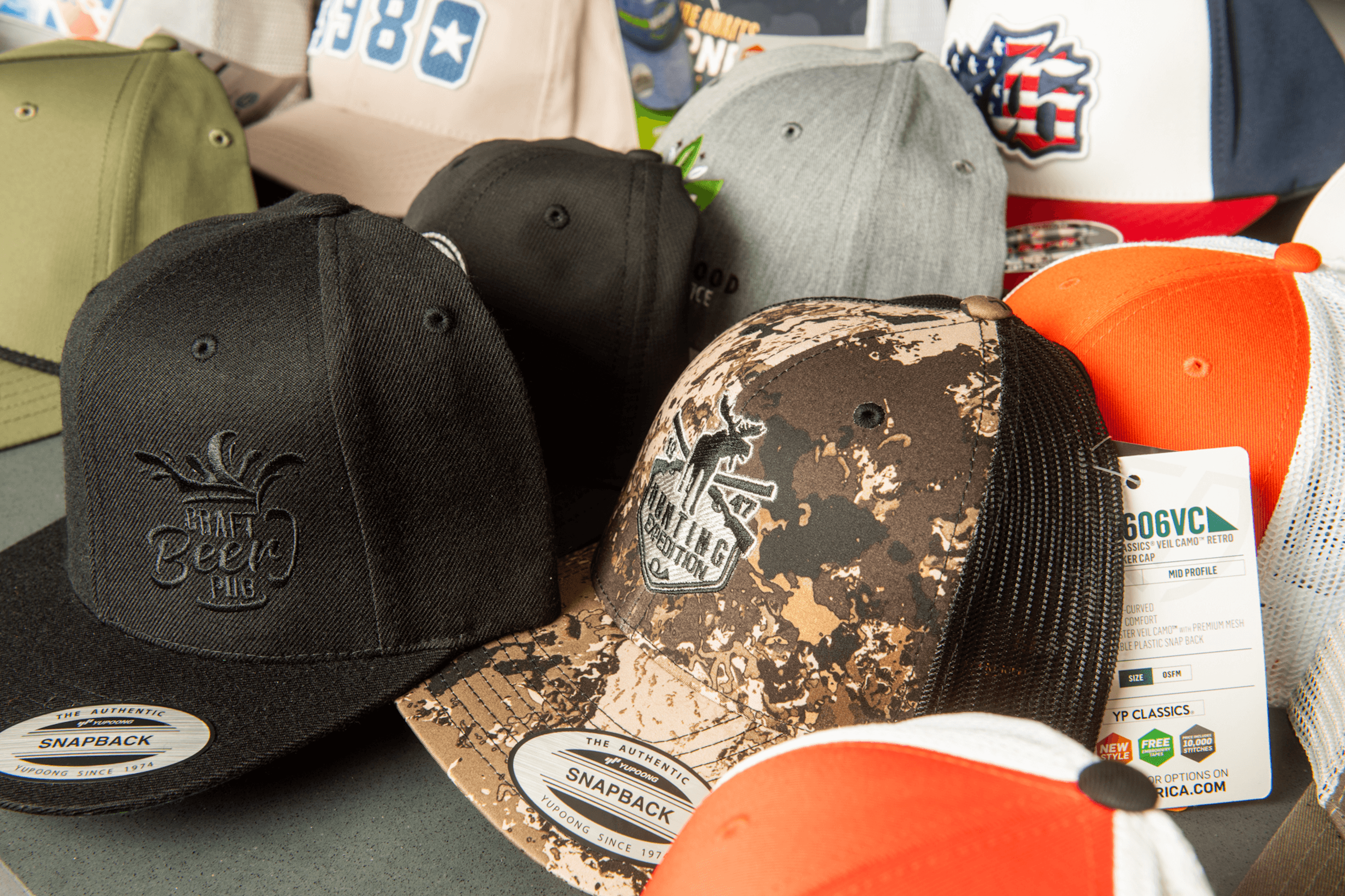 Custom branded hats and headwear with embroidery
